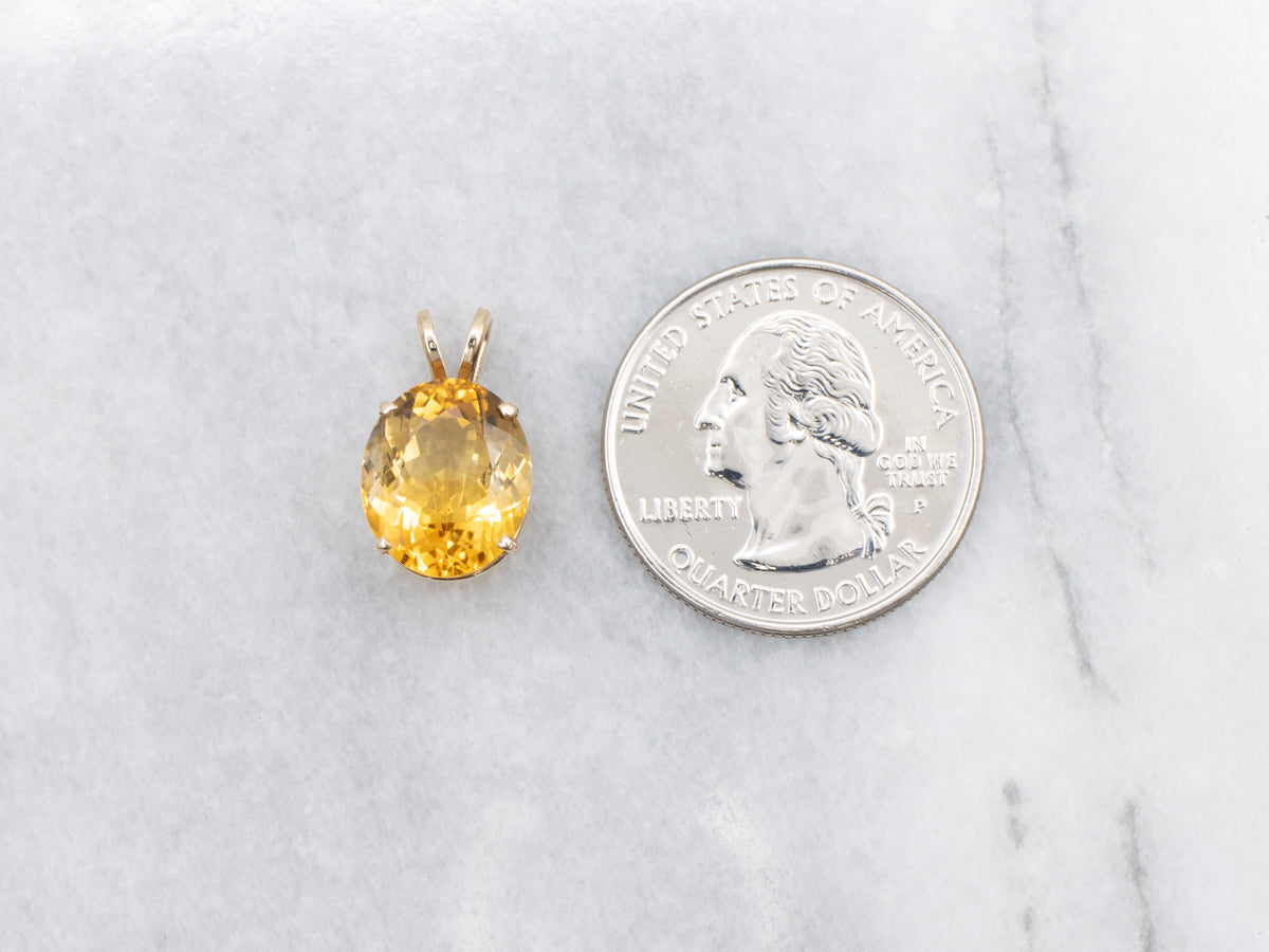 Sunshine Citrine and Gold Pendant