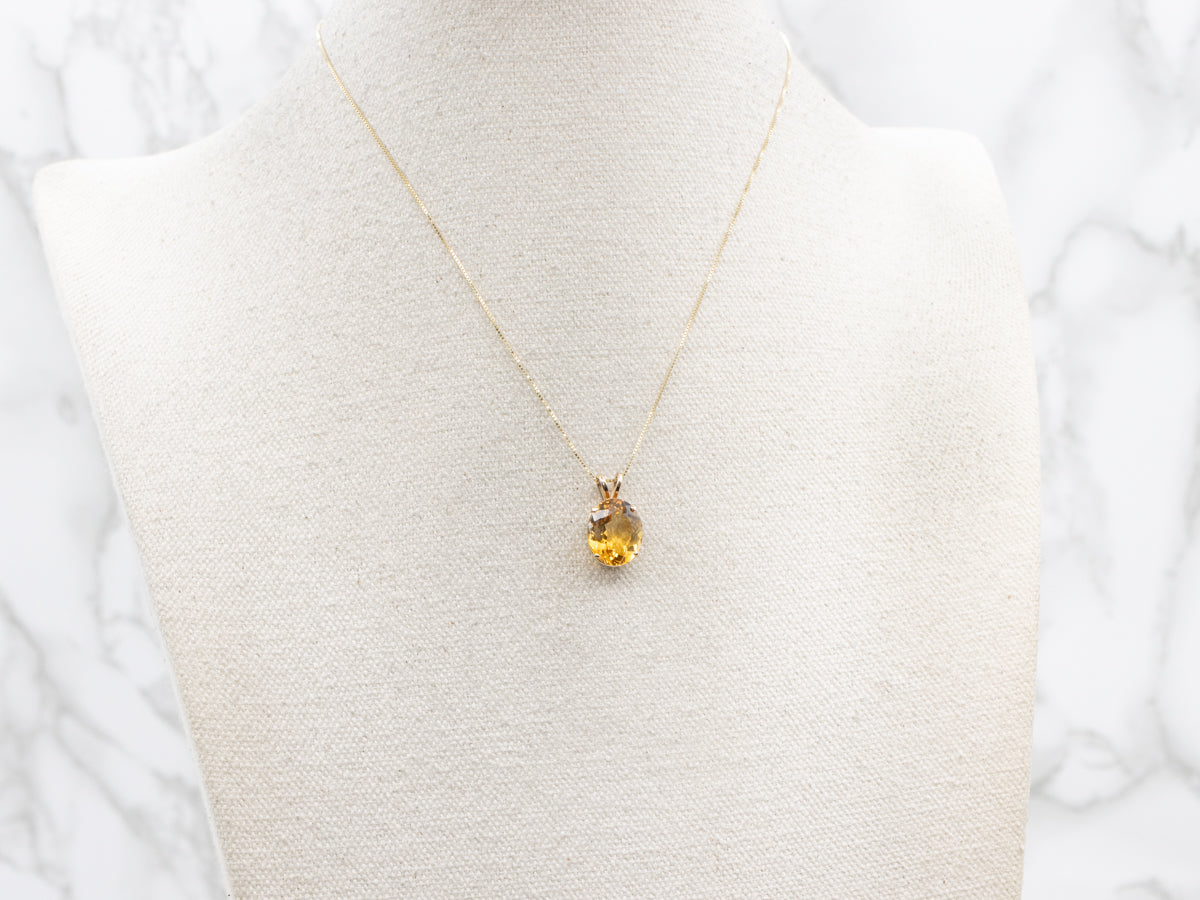 Sunshine Citrine and Gold Pendant