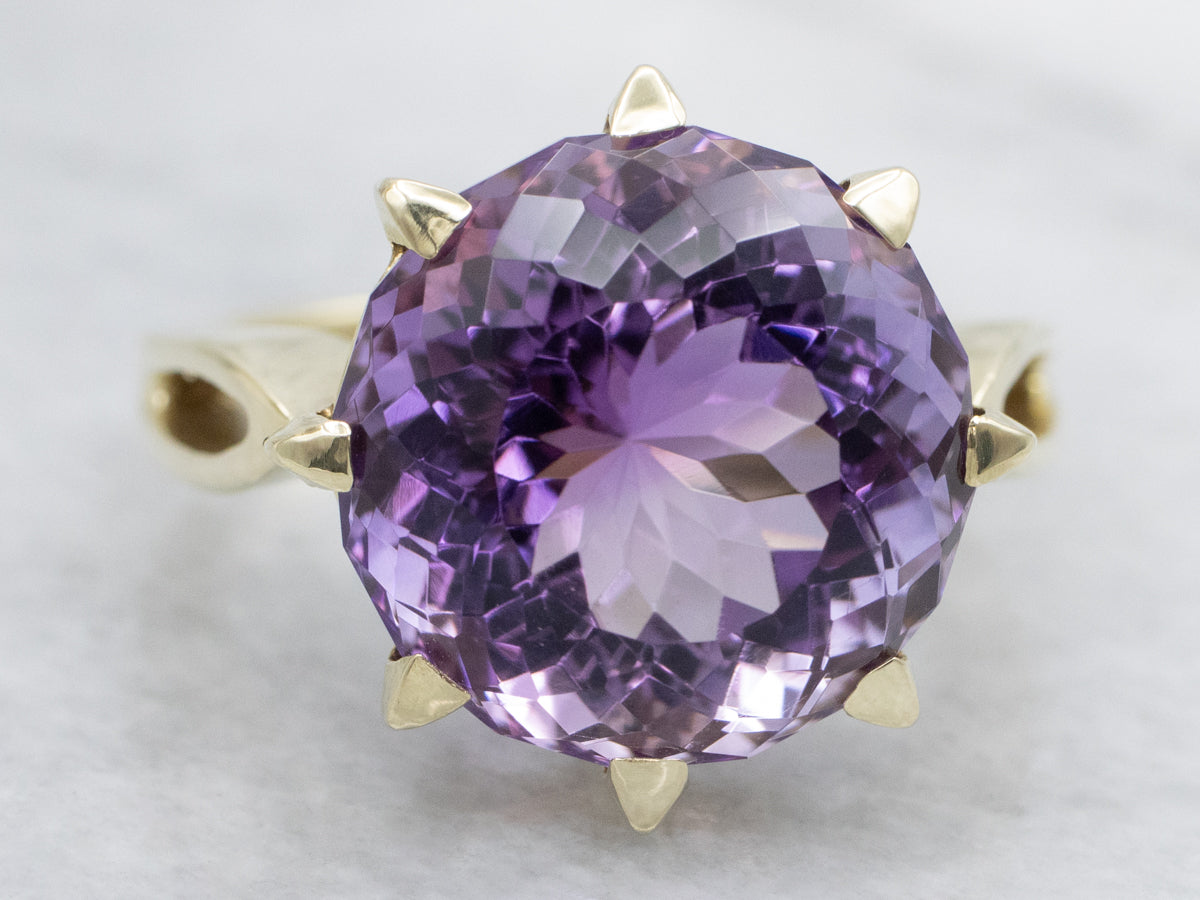 Stunning Amethyst and Gold Cocktail Ring