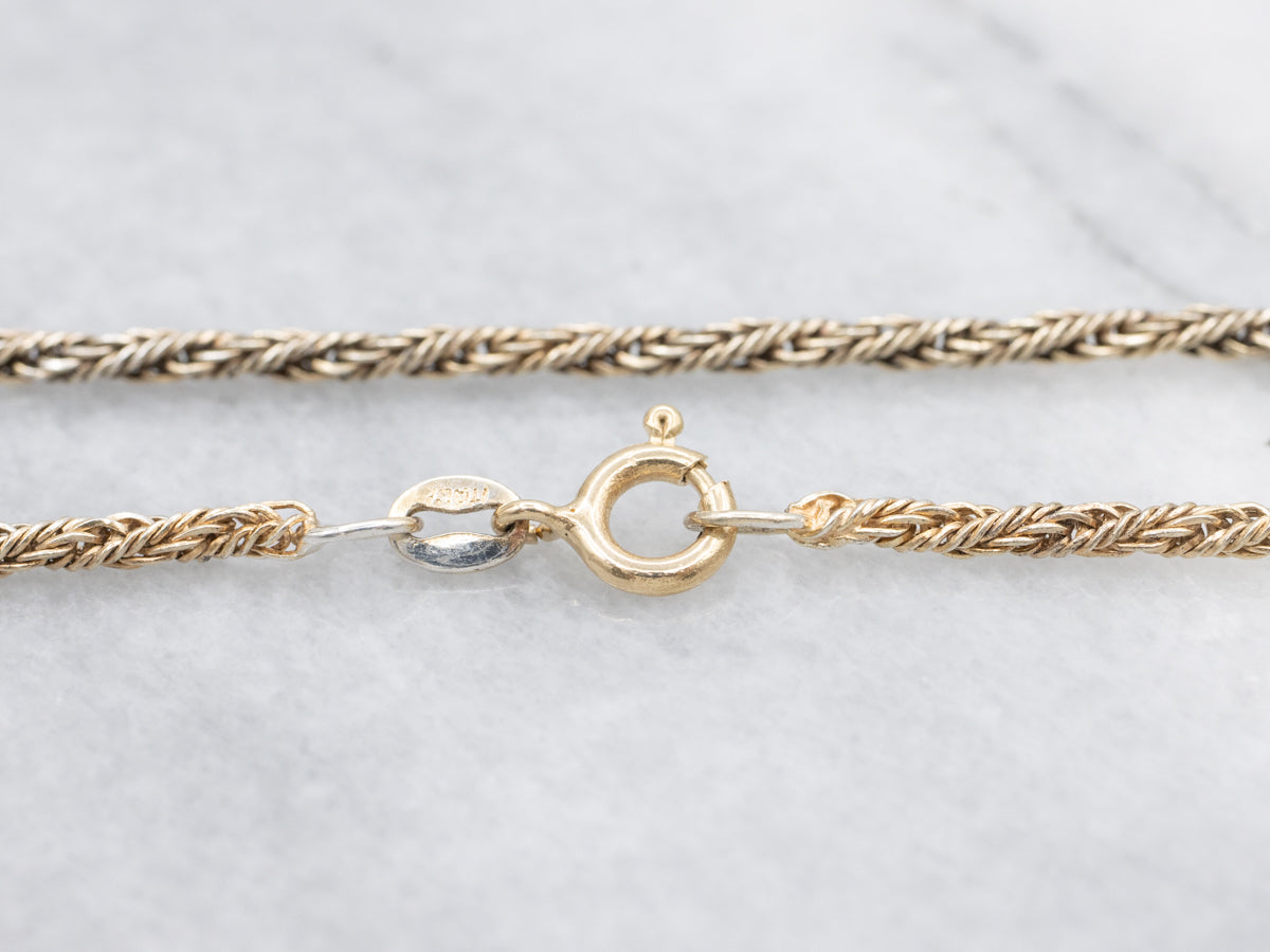 Long Yellow Gold French Rope Twist Chain