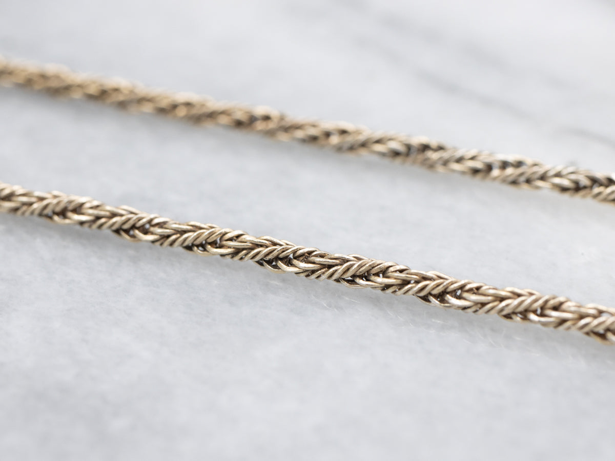 Long Yellow Gold French Rope Twist Chain