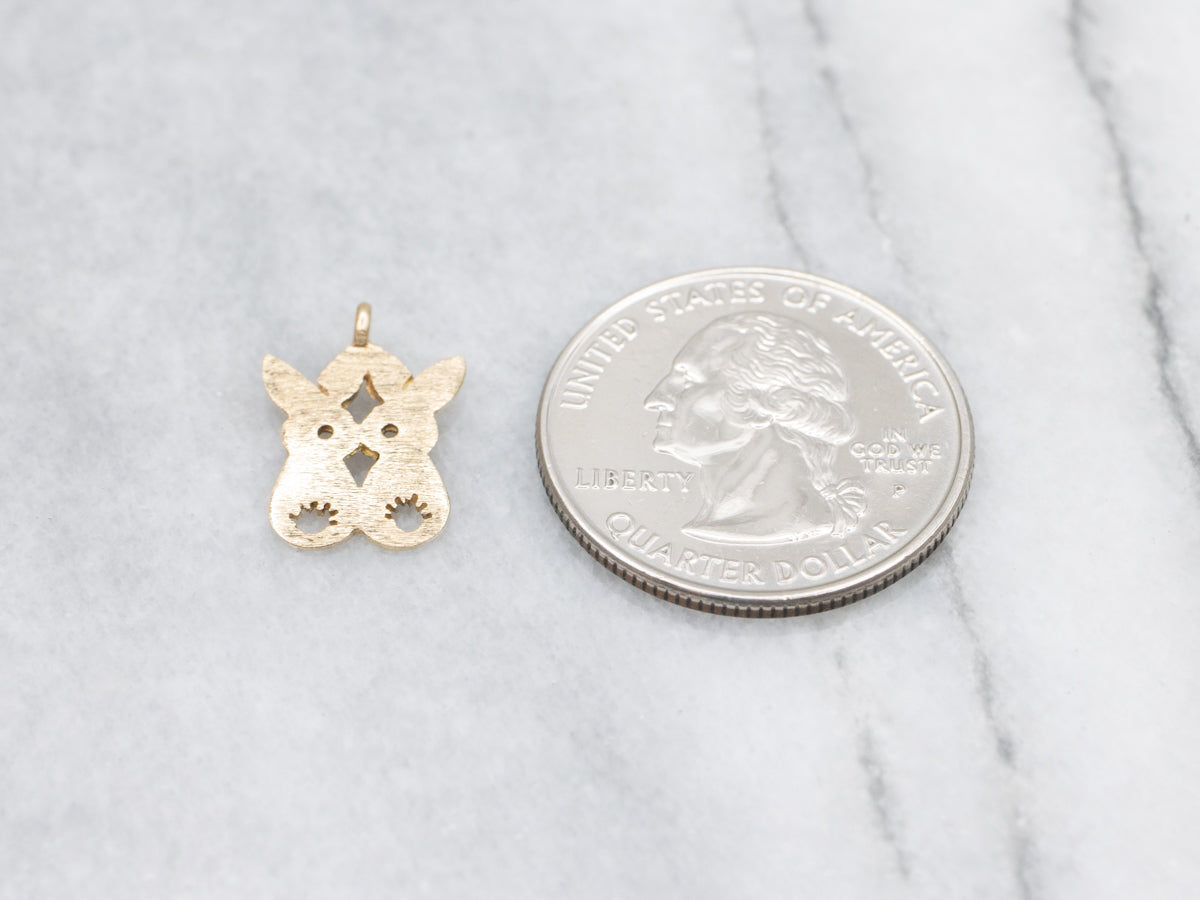 Kissing Bunnies Gold Silhouette Charm
