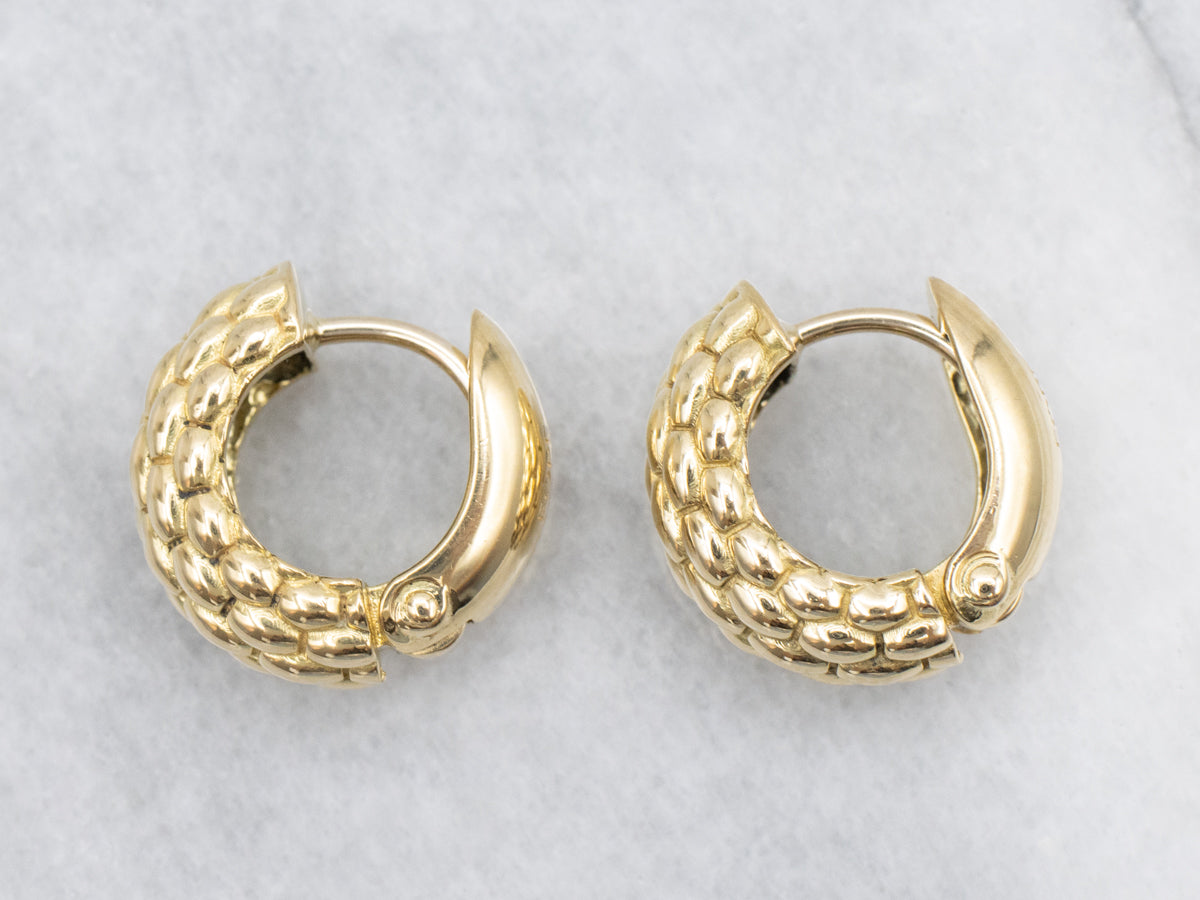 Designer Gold Fope "Love Nest" Hoop Earrings