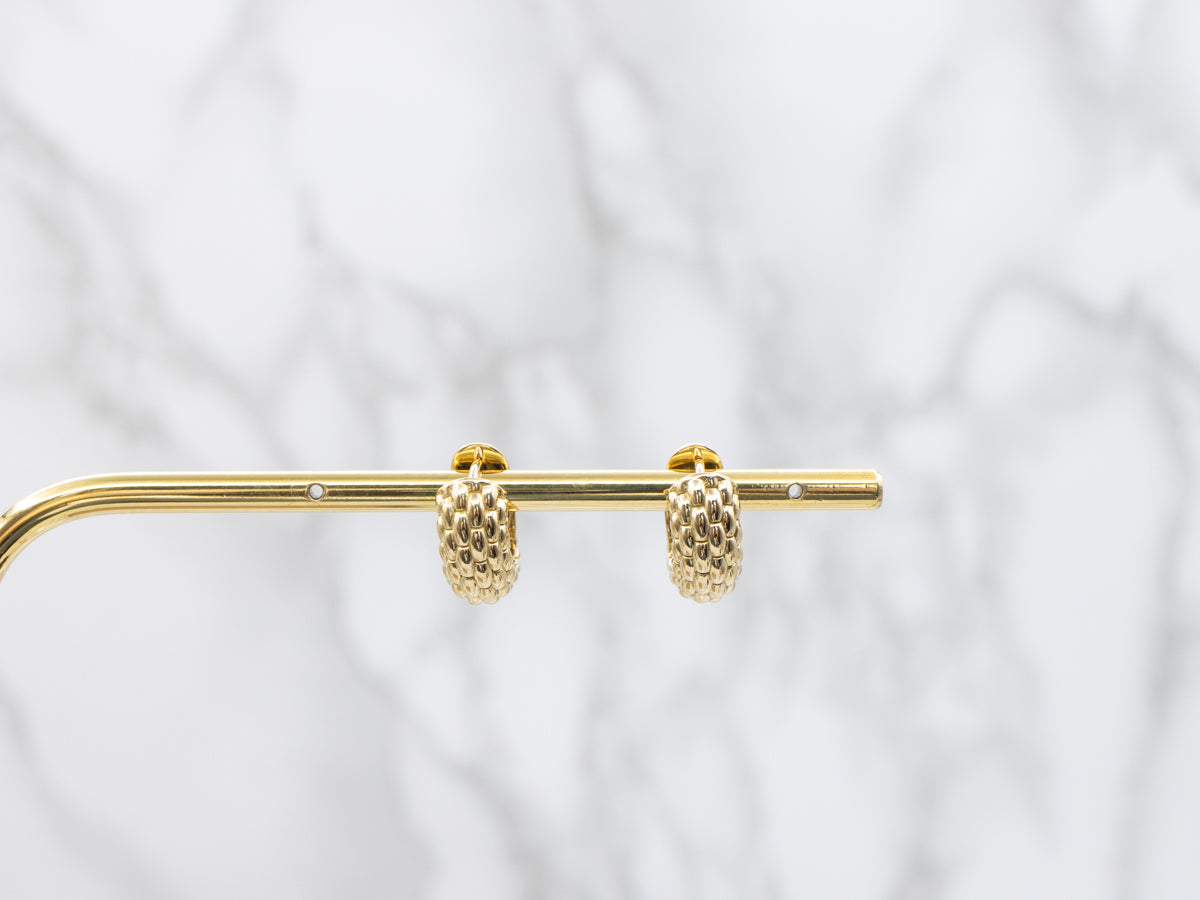 Designer Gold Fope "Love Nest" Hoop Earrings