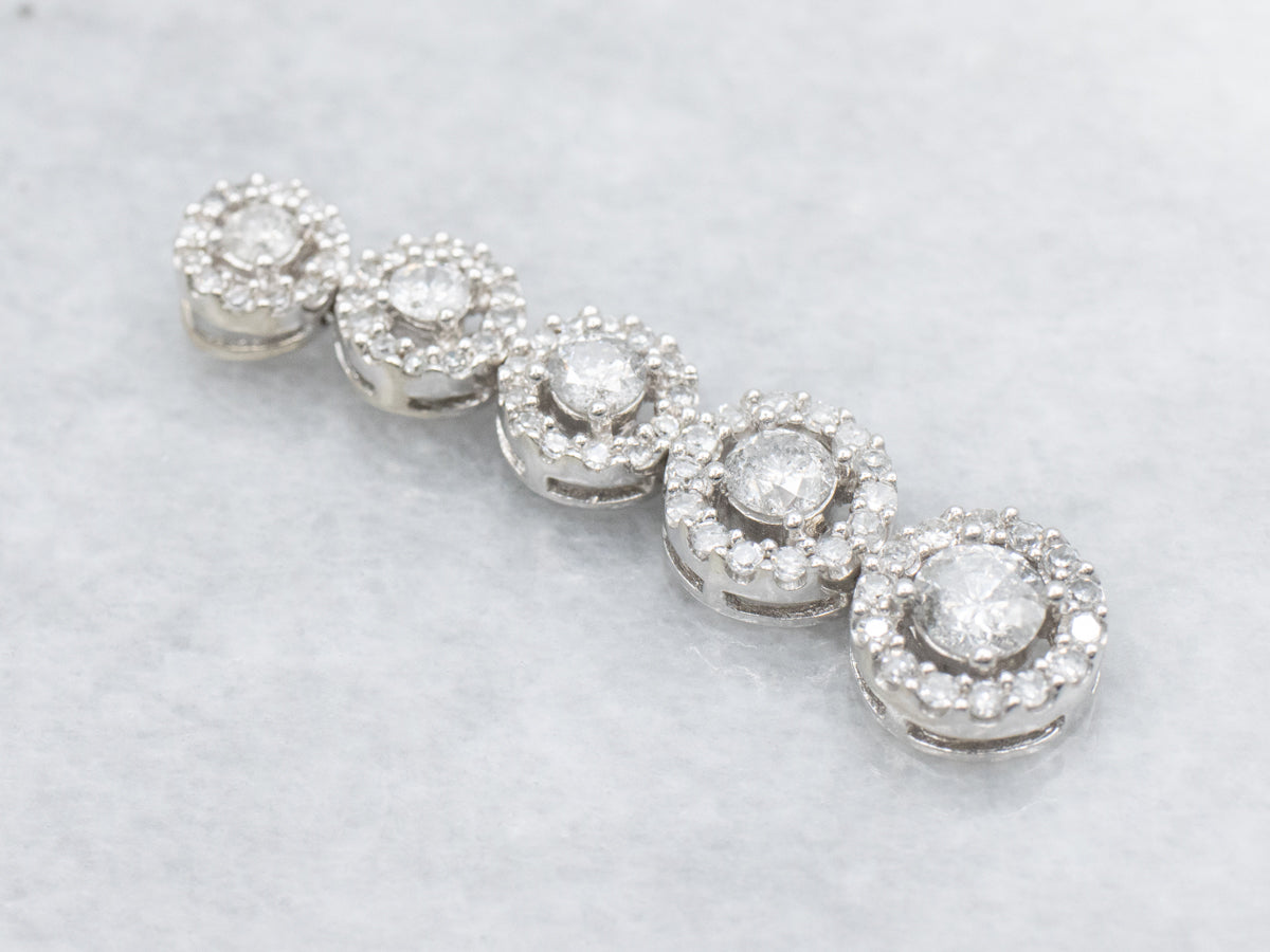 Modern Diamond Drop Pendant with Hidden Bail