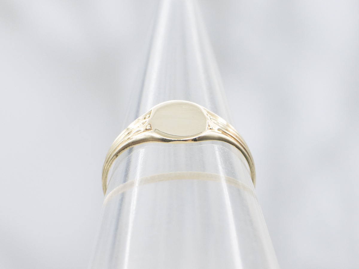 Antique Green Gold Baptism Signet Ring