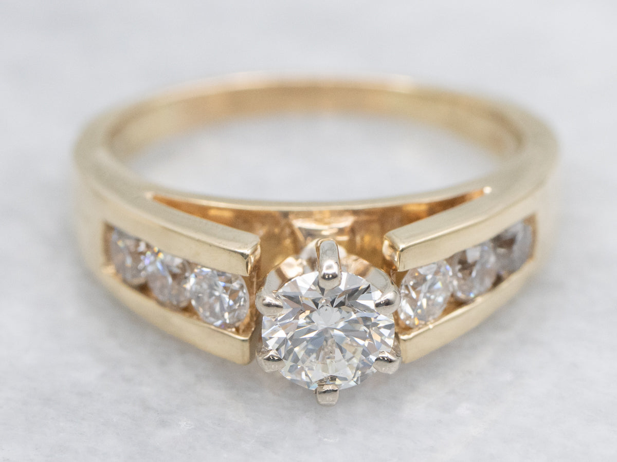 Modern Round Brilliant Diamond Engagement Ring