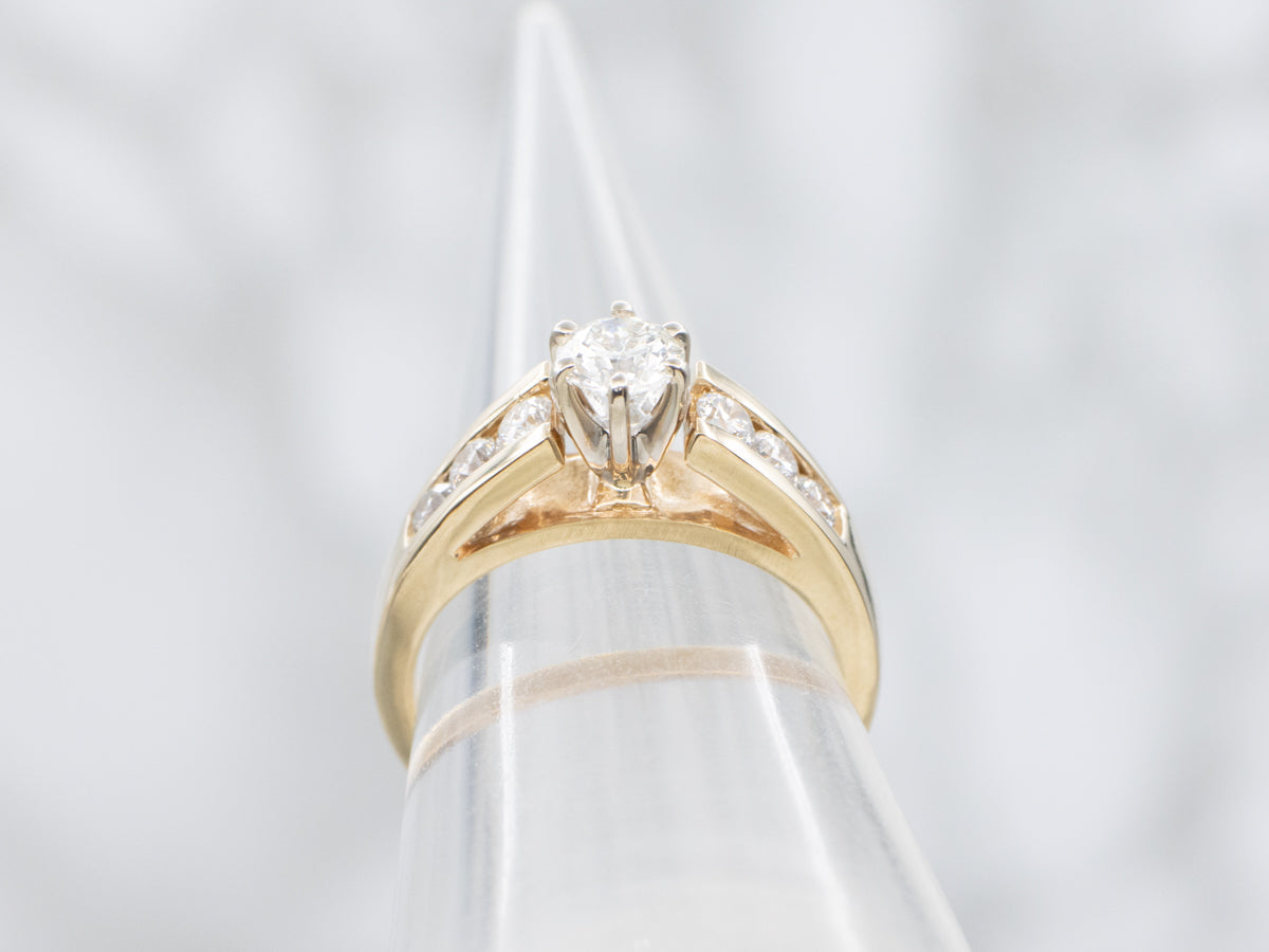 Modern Round Brilliant Diamond Engagement Ring