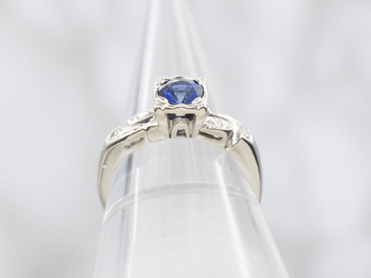 1950s Sapphire and Diamond Engagement Ring