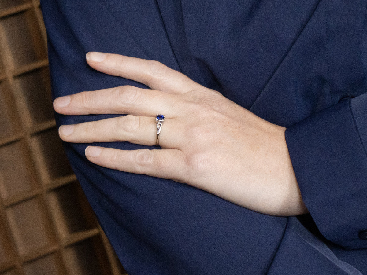1950s Sapphire and Diamond Engagement Ring