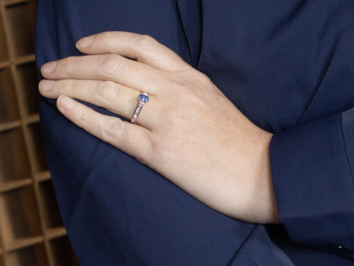 Modern Sapphire and Diamond Engagement Ring