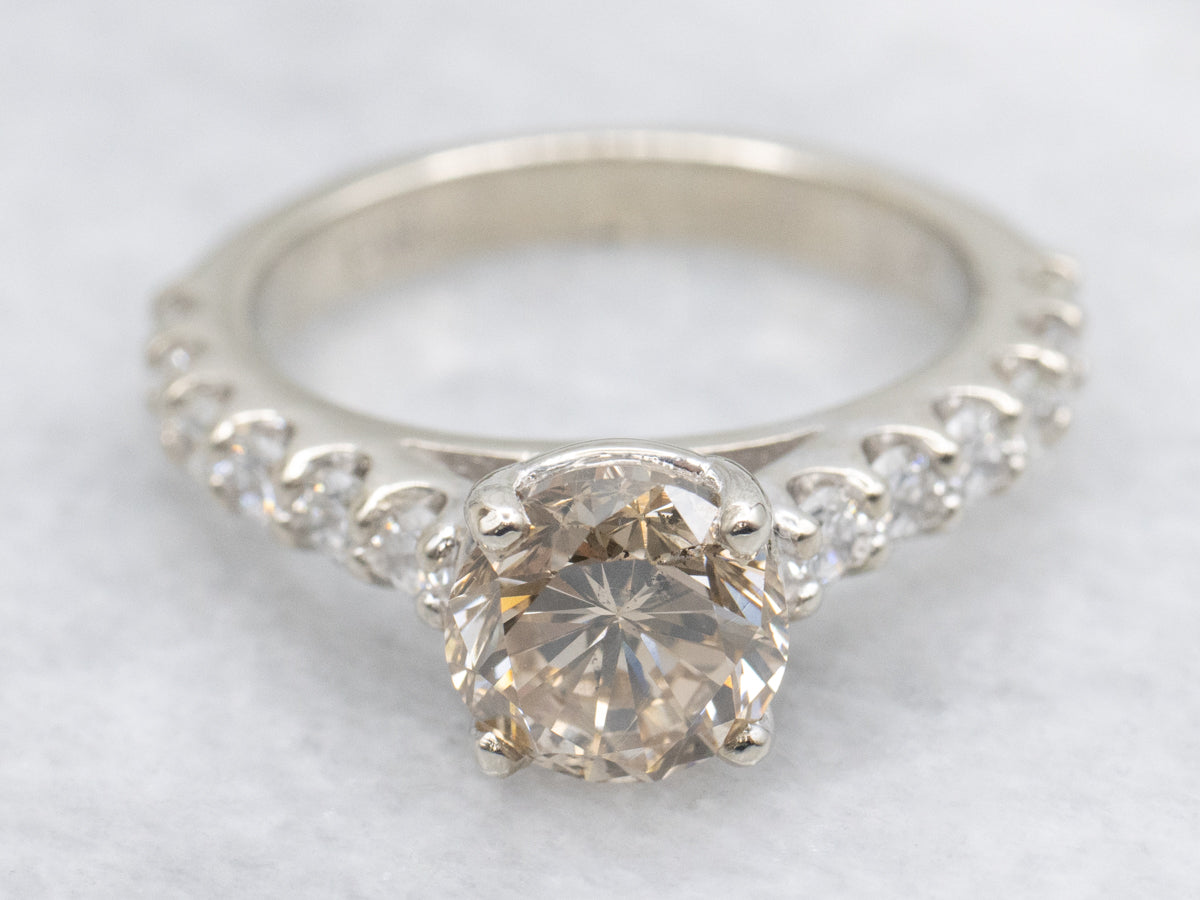Modern Champagne Diamond Engagement Ring