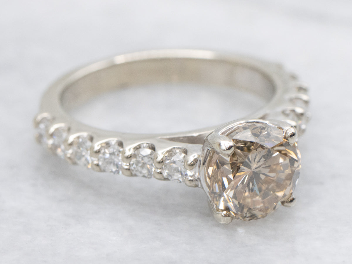 Modern Champagne Diamond Engagement Ring
