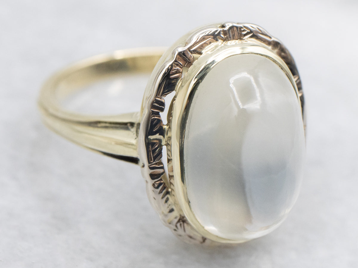 Vintage Bezel-Set Moonstone Solitaire Ring
