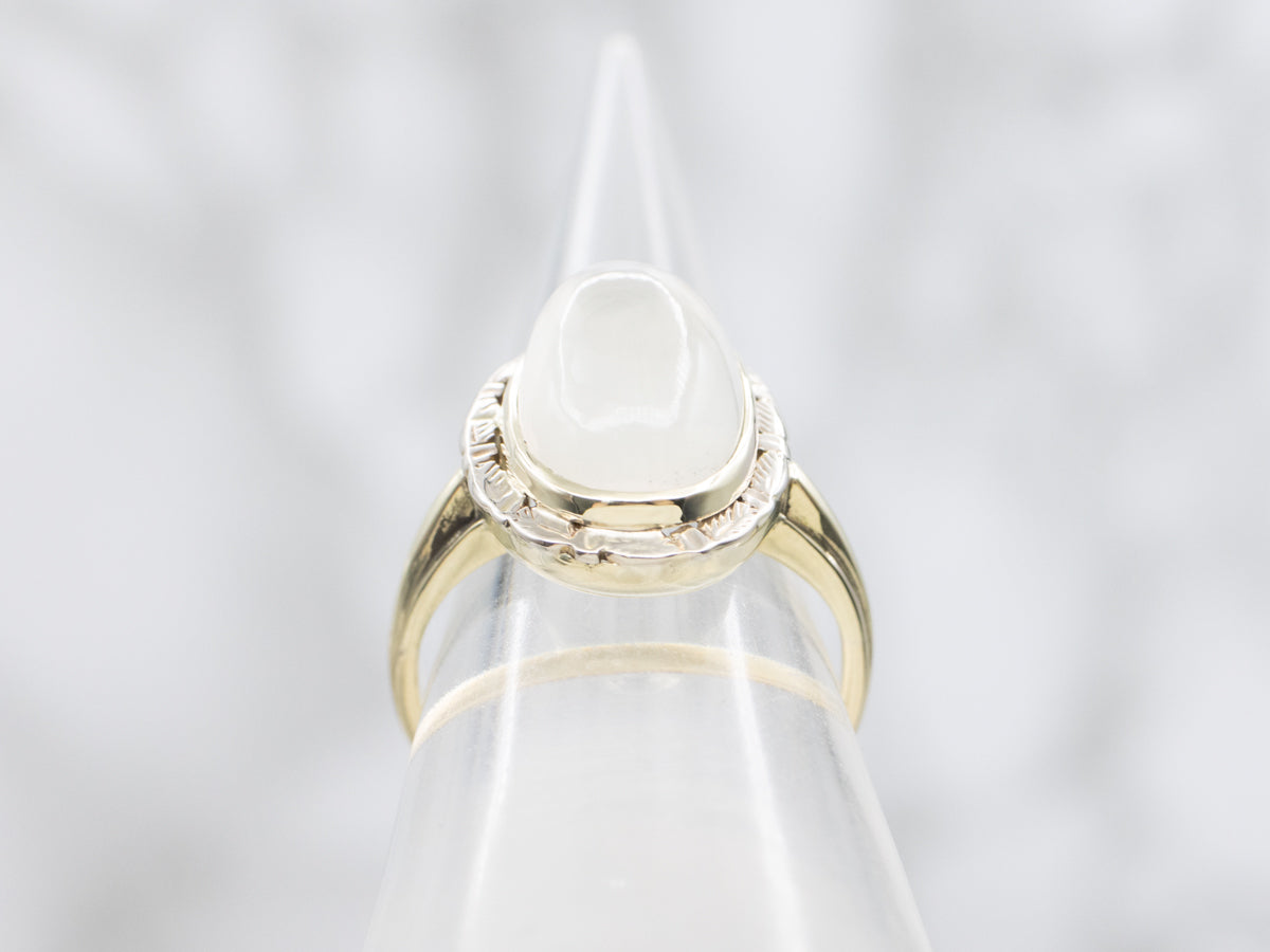 Vintage Bezel-Set Moonstone Solitaire Ring