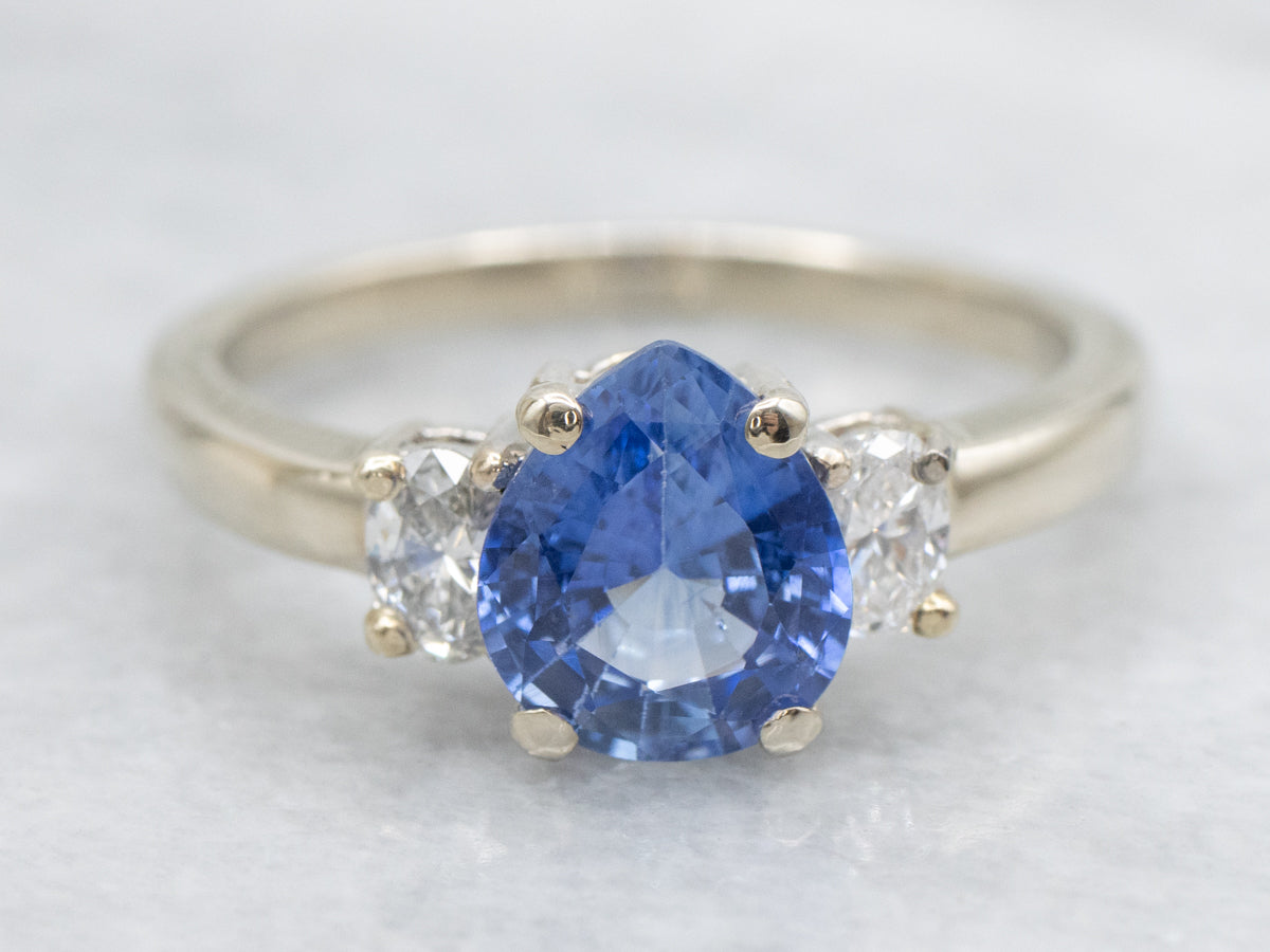 Pear-Cut Sapphire and Diamond Engagement Ring