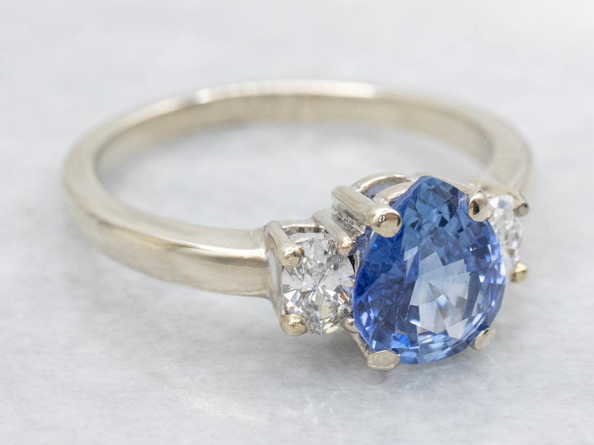 Pear-Cut Sapphire and Diamond Engagement Ring