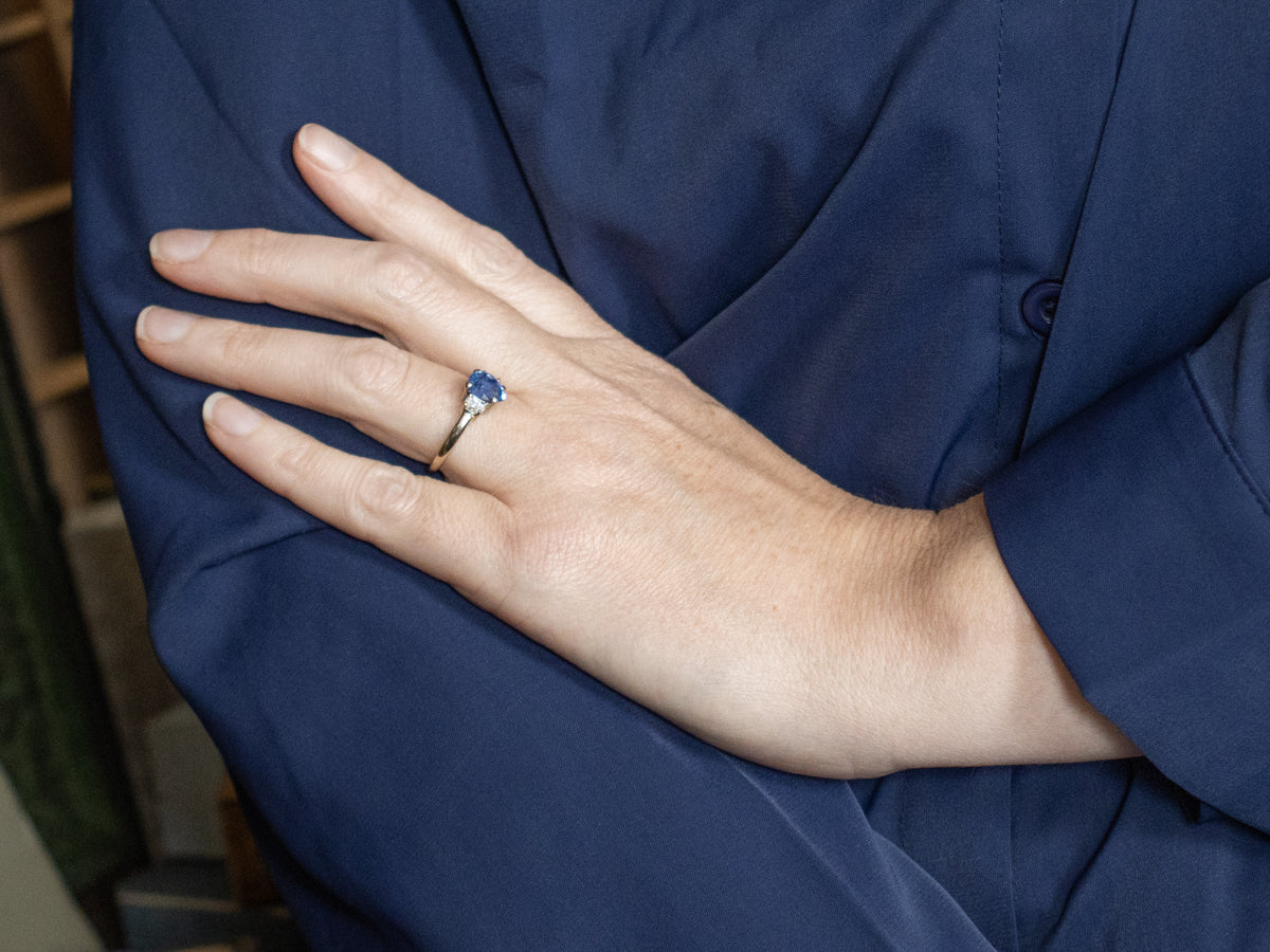Pear-Cut Sapphire and Diamond Engagement Ring