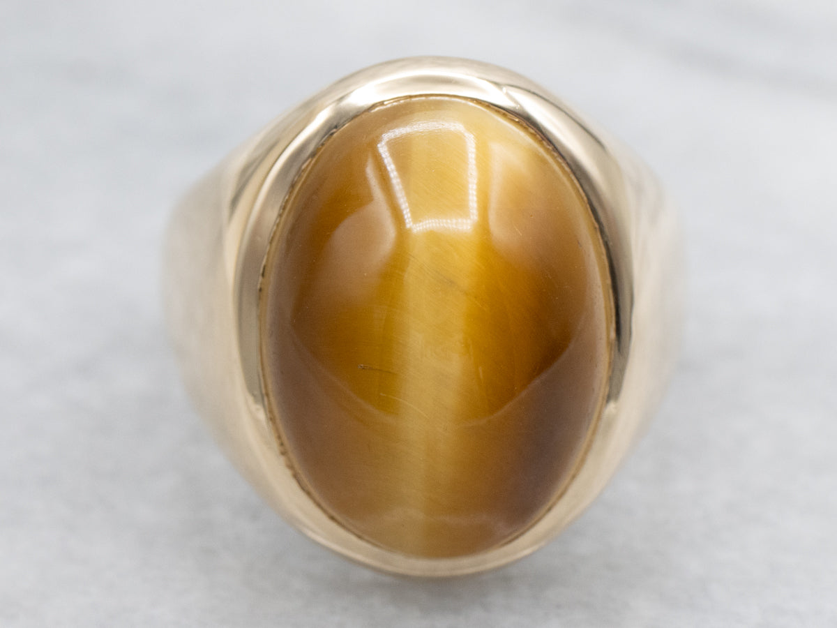 Men's Mid Century Tiger's Eye Ring