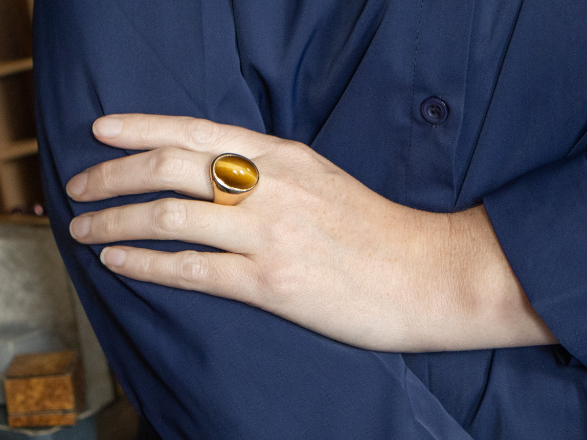 Men's Mid Century Tiger's Eye Ring