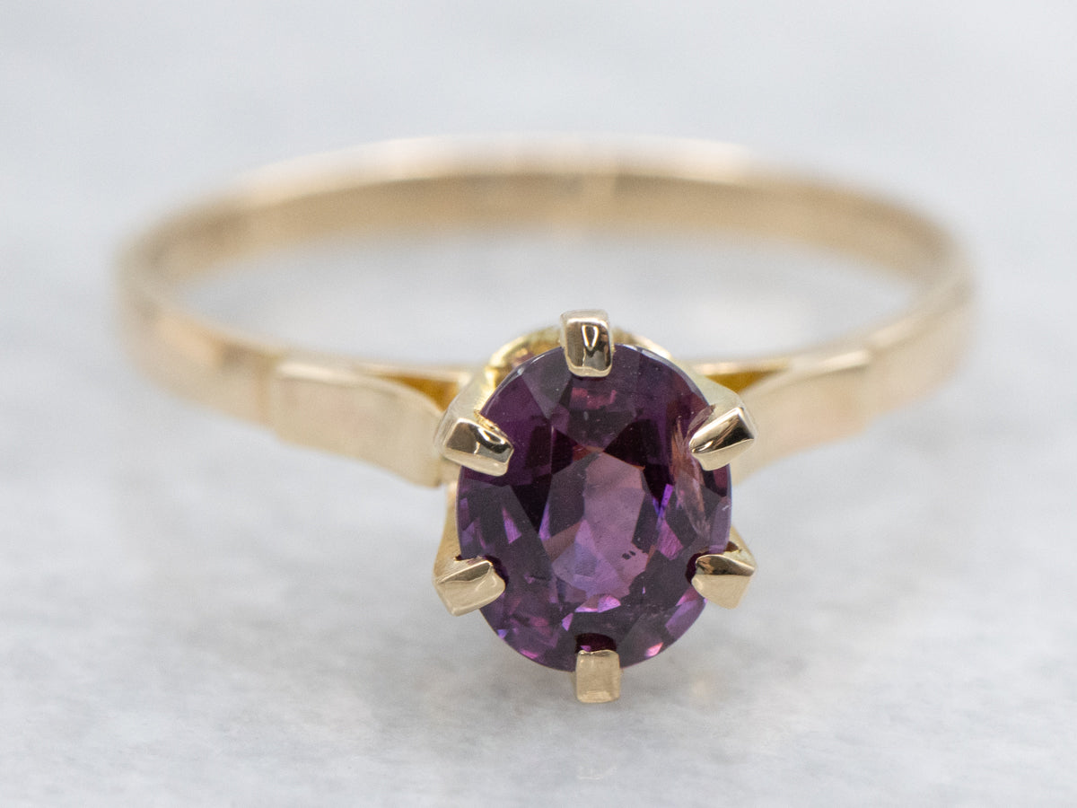 Vintage Oval-Cut Ruby Solitaire Ring
