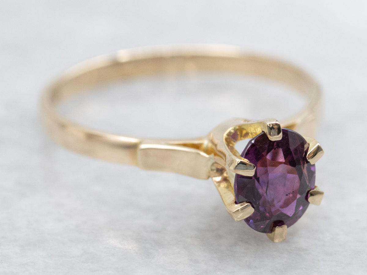 Vintage Oval-Cut Ruby Solitaire Ring