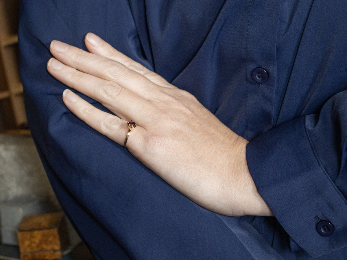 Vintage Oval-Cut Ruby Solitaire Ring