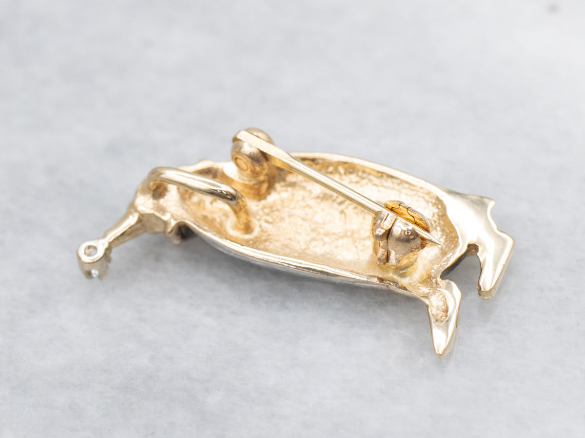 Emperor Penguin Pin with Sapphire and Diamond Accents