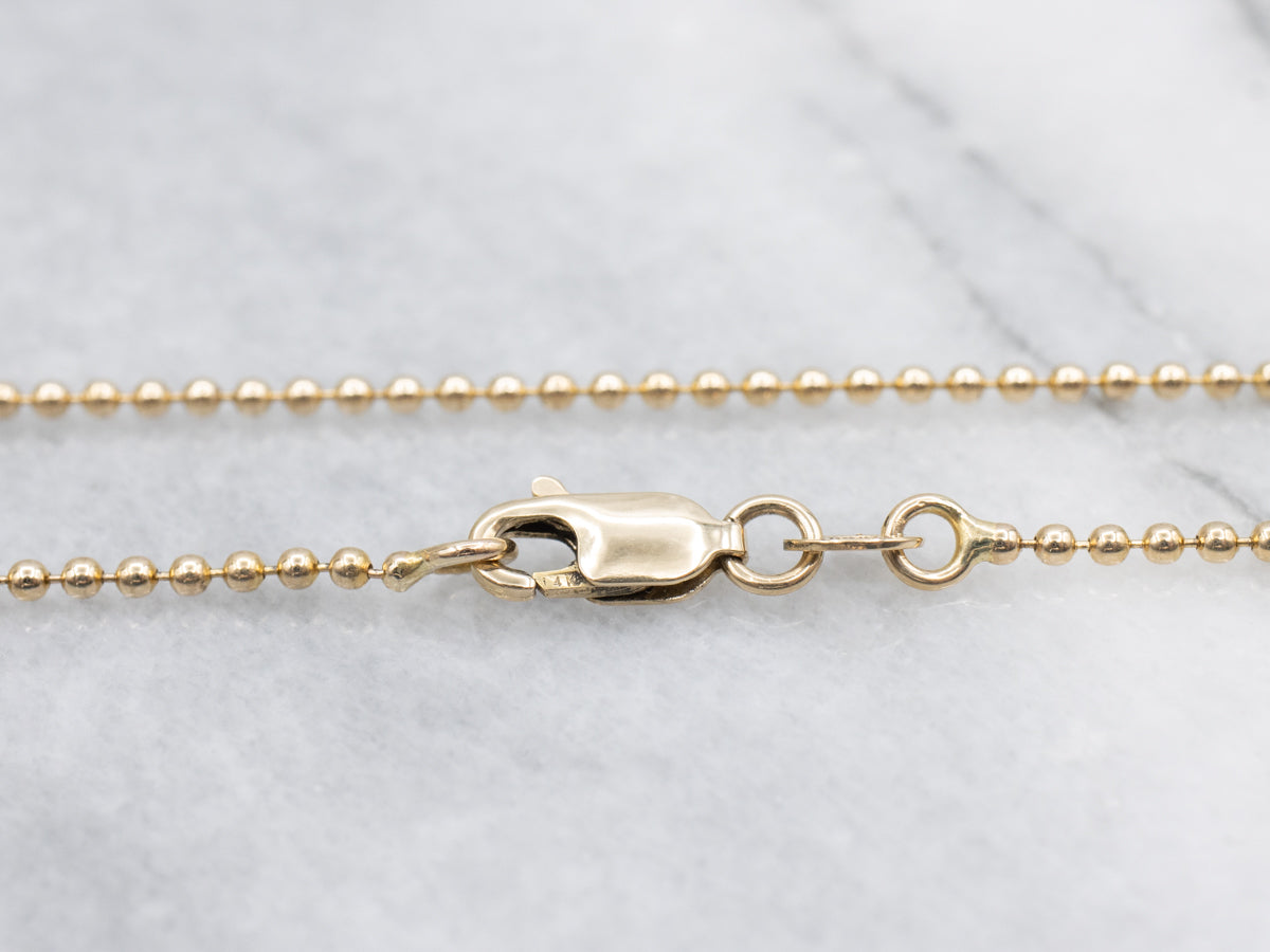 Italian Yellow Gold Beaded Ball Chain