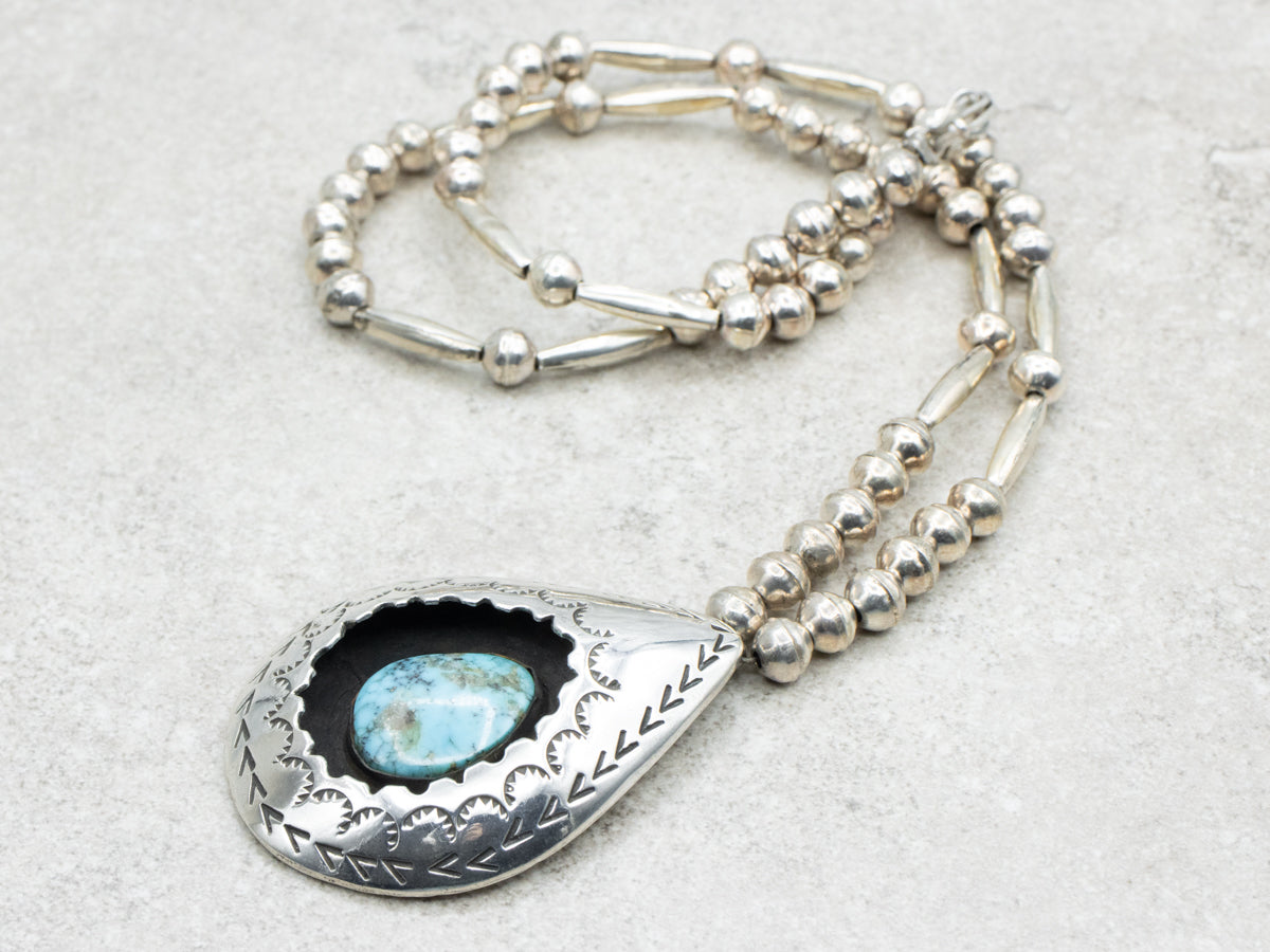 Sterling Silver South-West Style Turquoise Statement Necklace