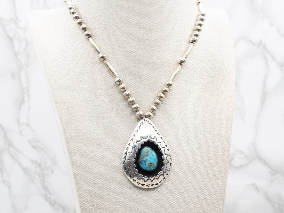 Sterling Silver South-West Style Turquoise Statement Necklace