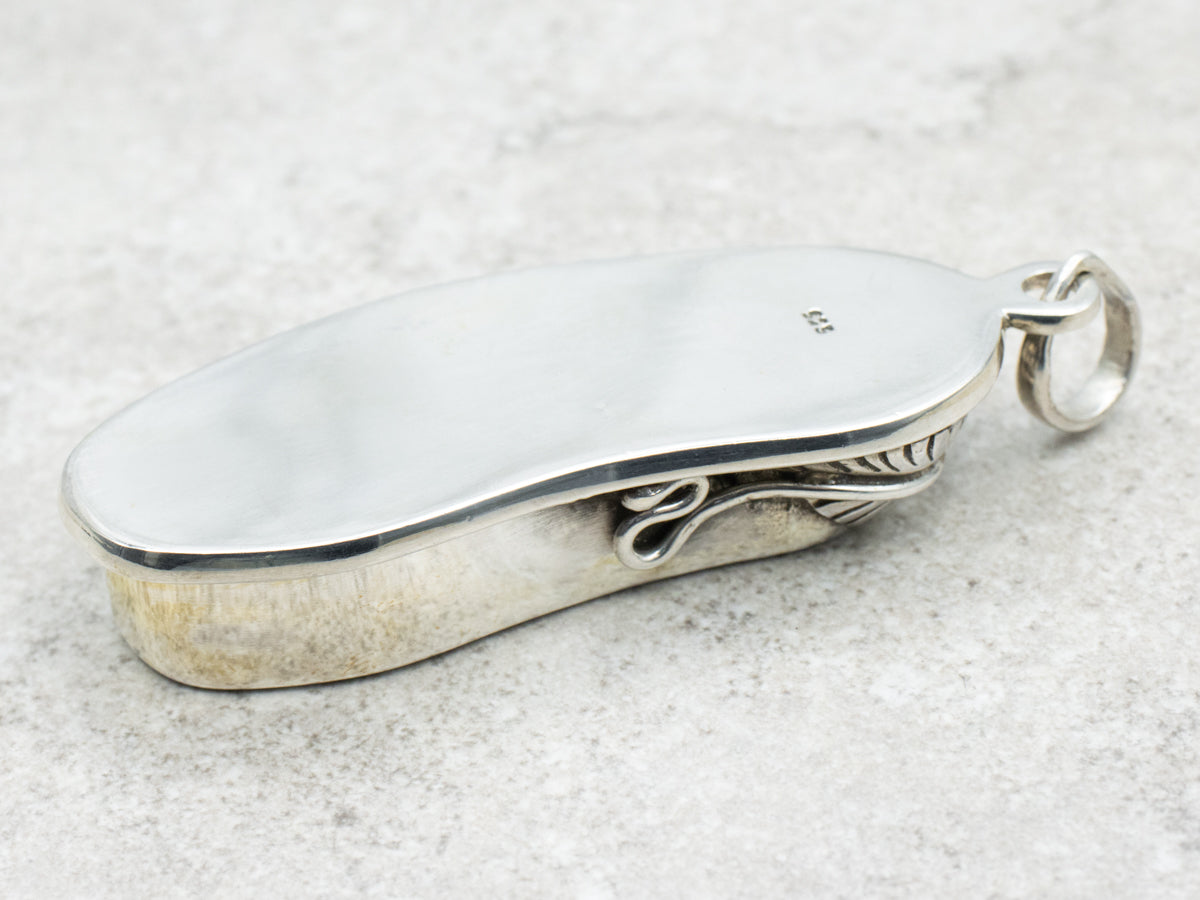 Sterling Silver Rhodochrosite Botanical Statement Pendant