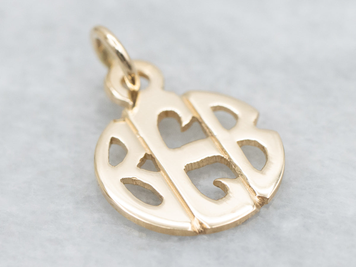 Vintage Gold "BEB" Initial Pendant