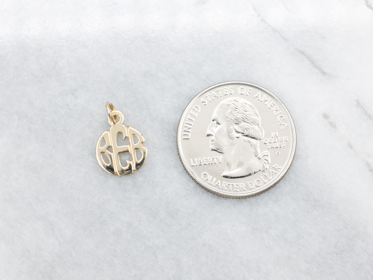 Vintage Gold "BEB" Initial Pendant