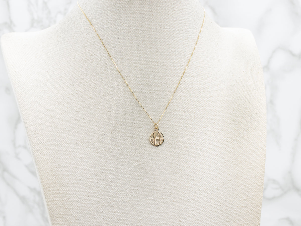 Vintage Gold "BEB" Initial Pendant