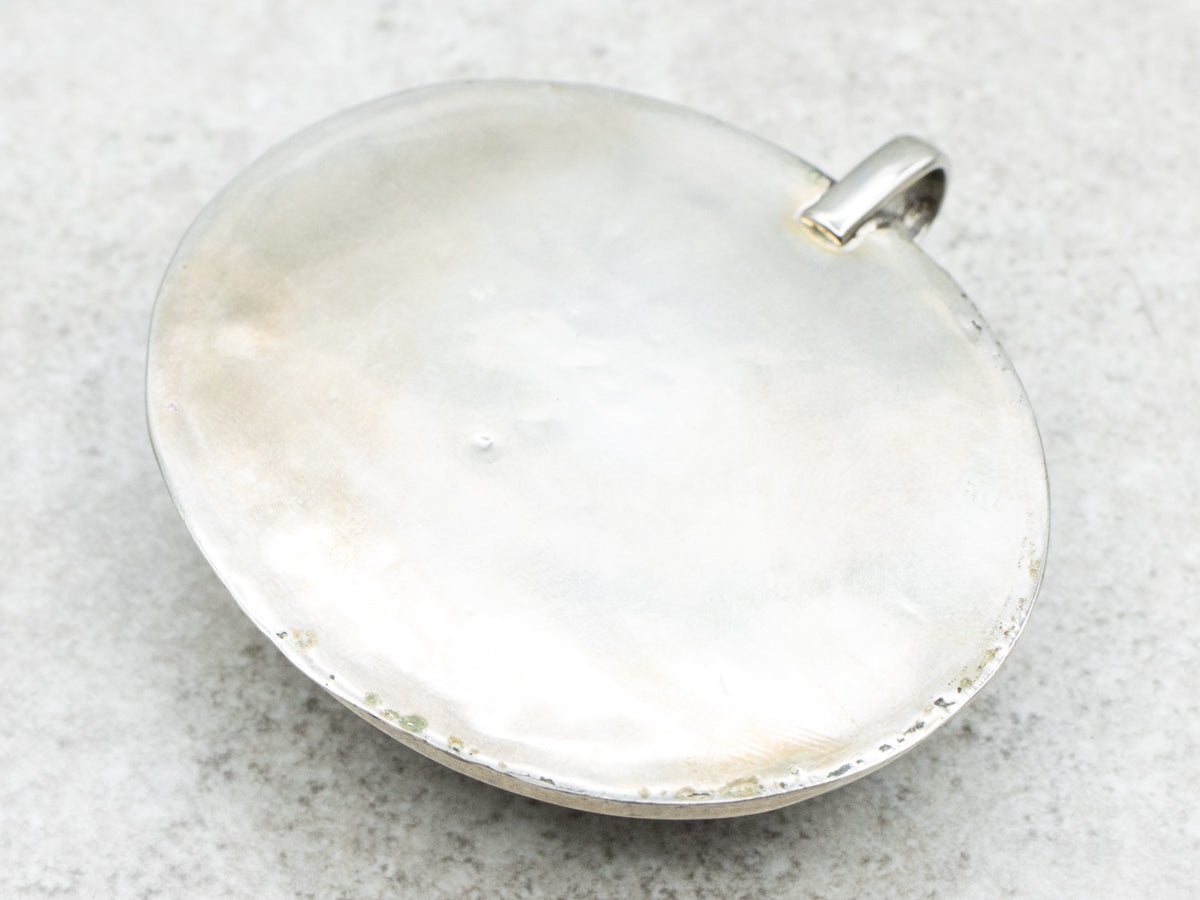 Sterling Silver Carnelian Pendant with Carved Scorpion