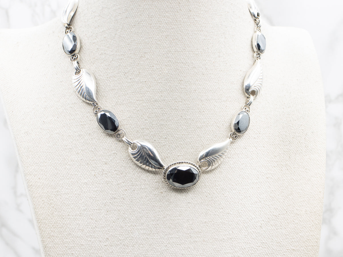 Vintage Danecraft Sterling Silver and Hematite Chocker Necklace