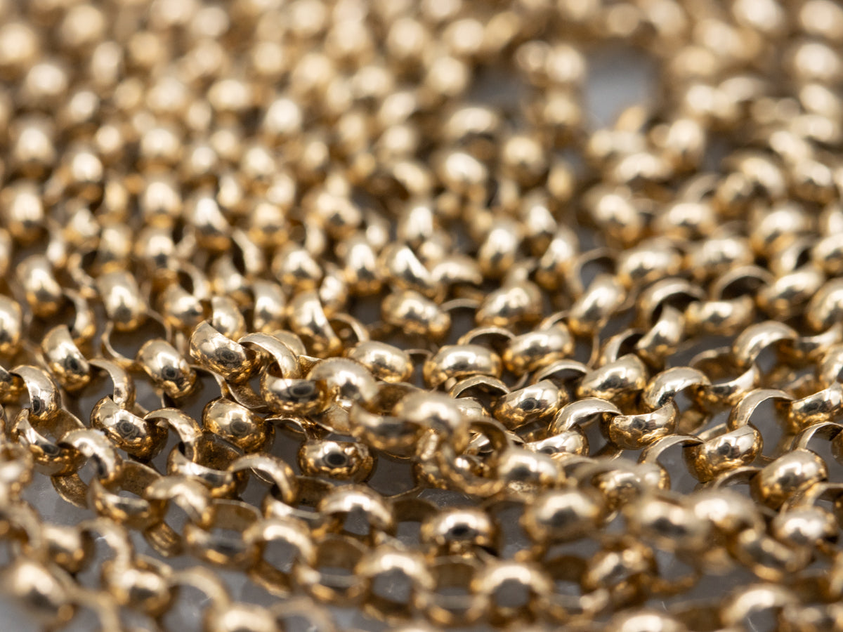 Polished Gold Rolo-Link Chain with Lobster Clasp