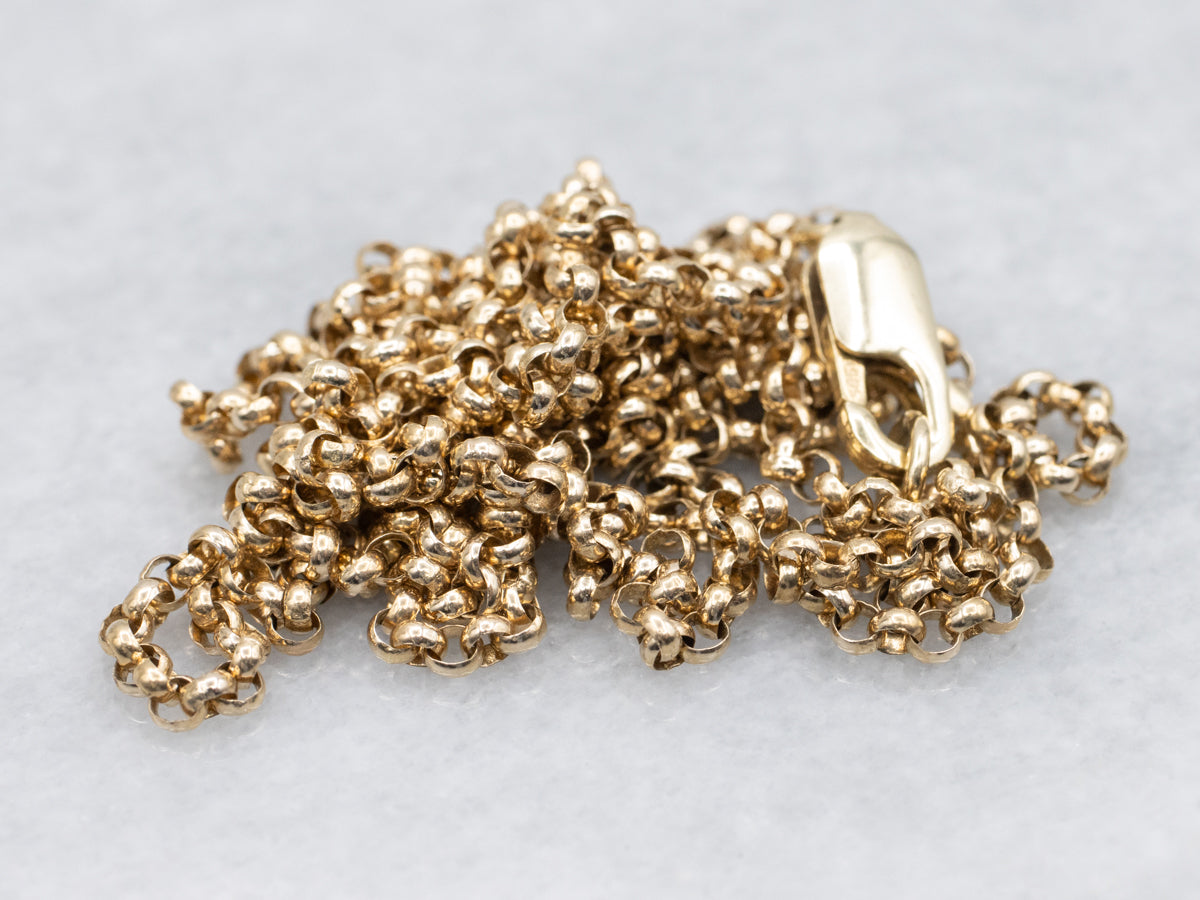 Polished Gold Rolo-Link Chain with Lobster Clasp