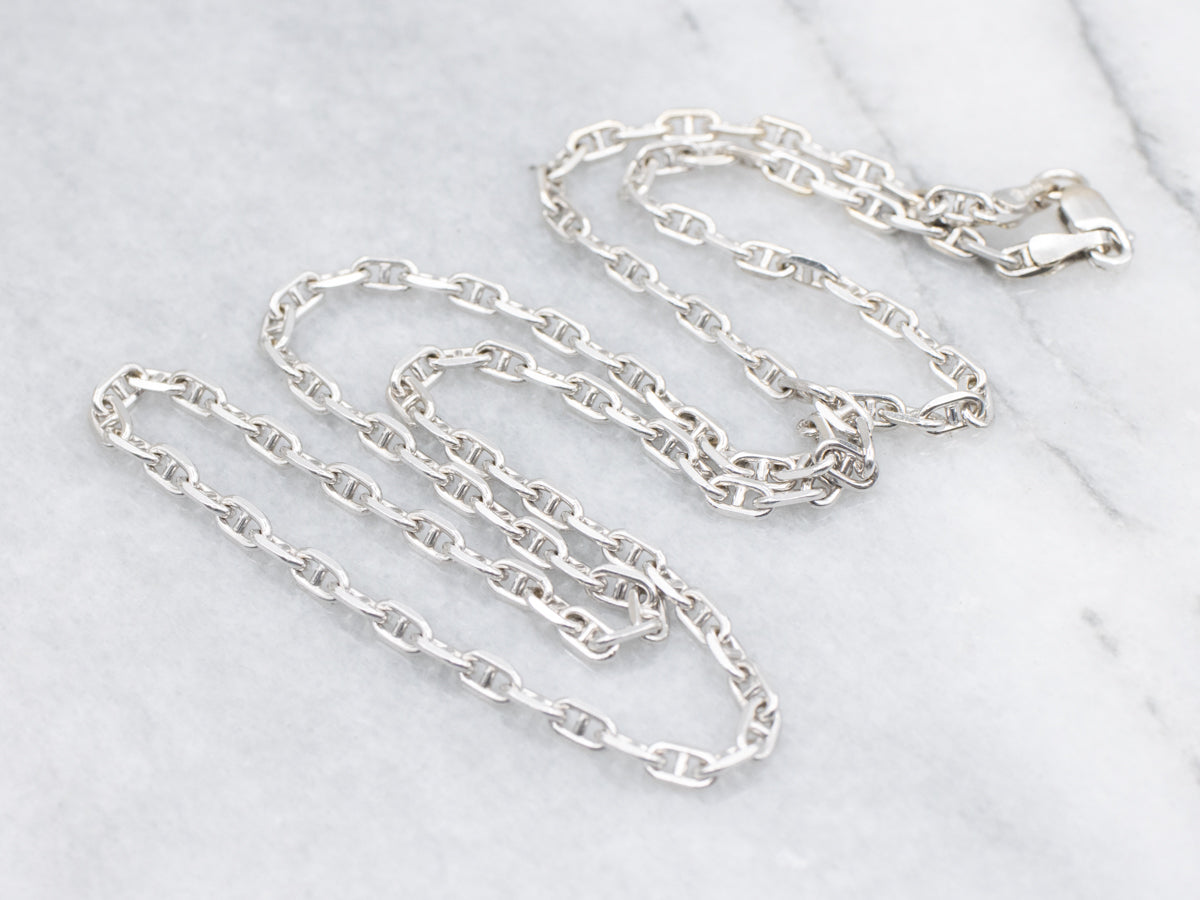 White Gold Mariner's Link Chain