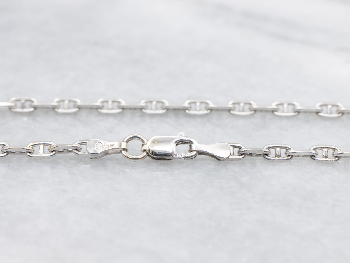 White Gold Mariner's Link Chain