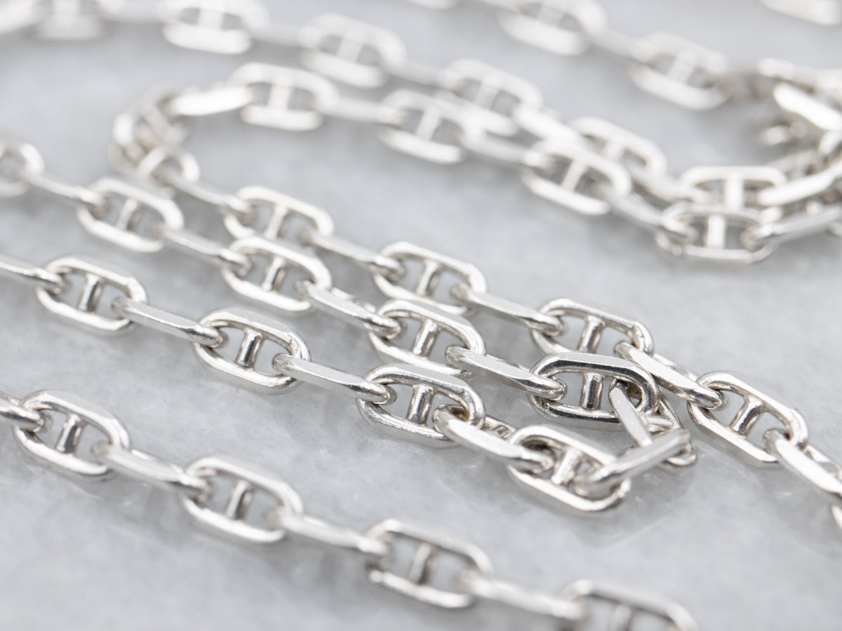 White Gold Mariner's Link Chain