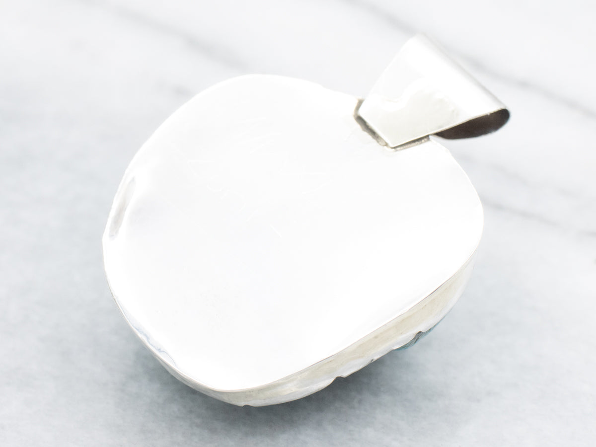 Sterling Silver MAXXL Zuni Carved Turquoise Cat Statement Pendant