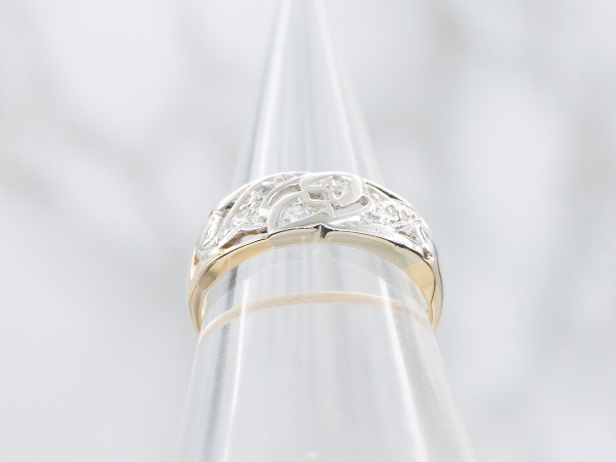 Two Tone Diamond Openwork Band