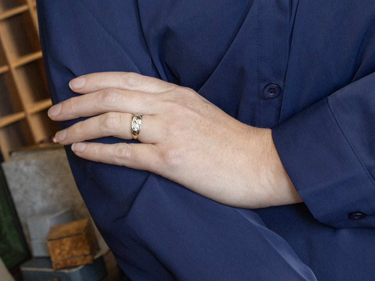 Two Tone Diamond Openwork Band