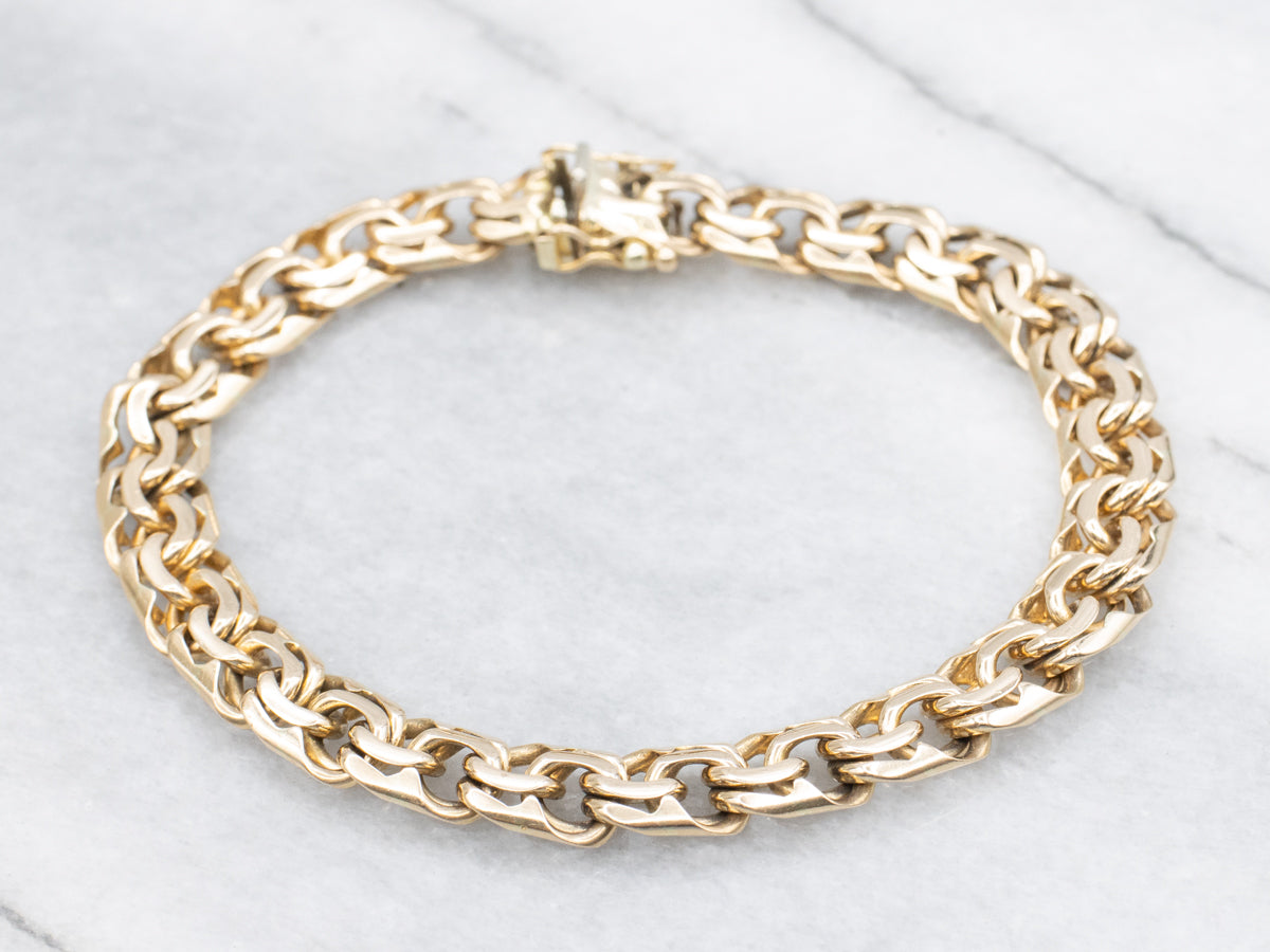 Heavy Interlocking Link Bracelet