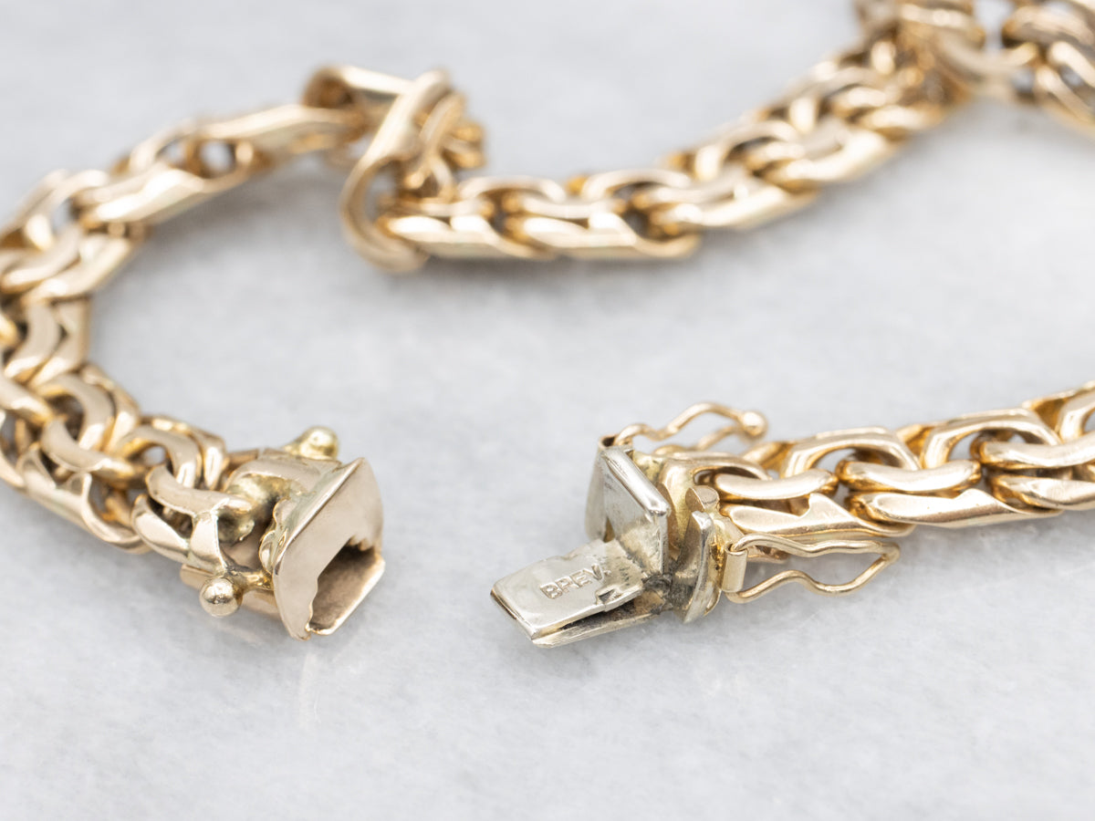 Heavy Interlocking Link Bracelet