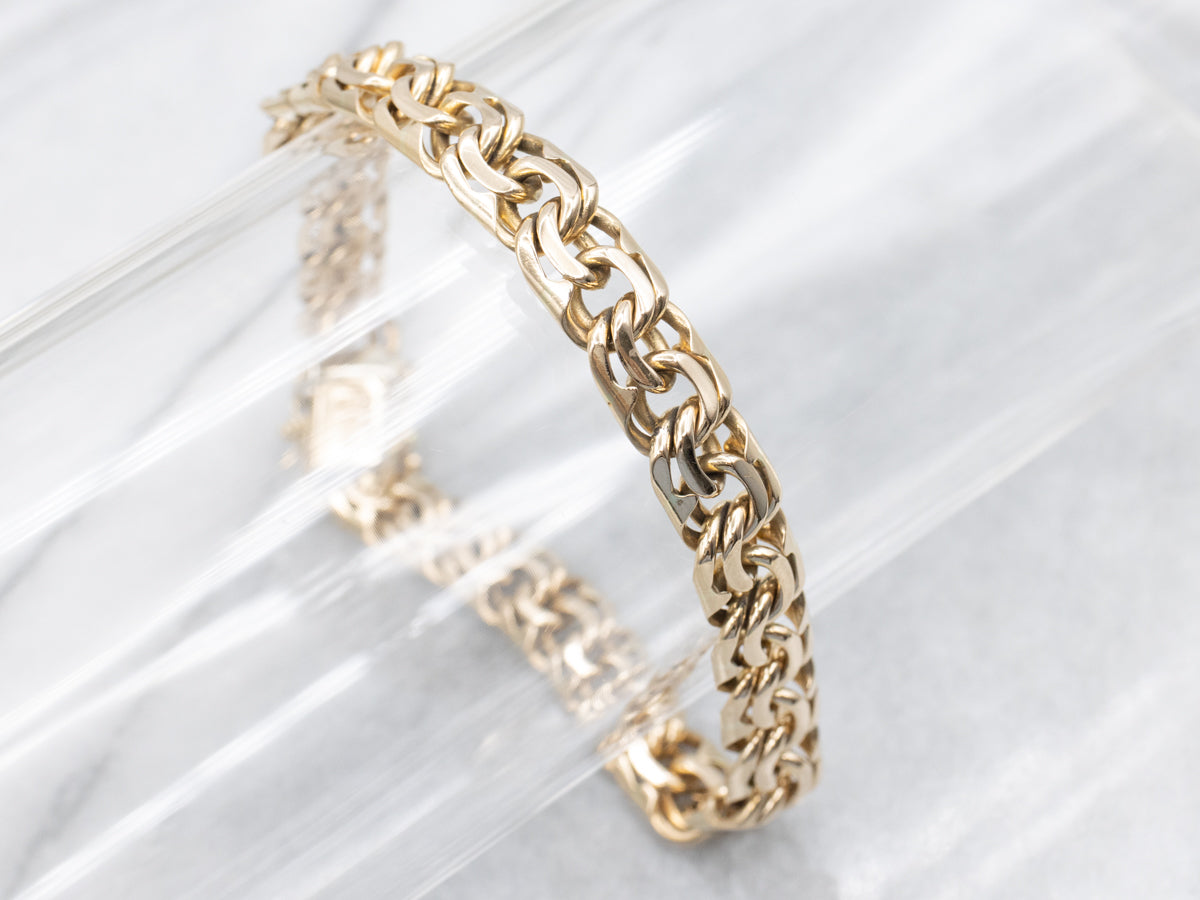 Heavy Interlocking Link Bracelet