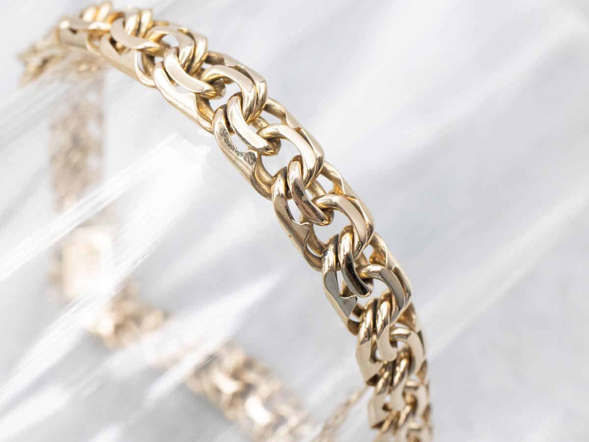 Heavy Interlocking Link Bracelet