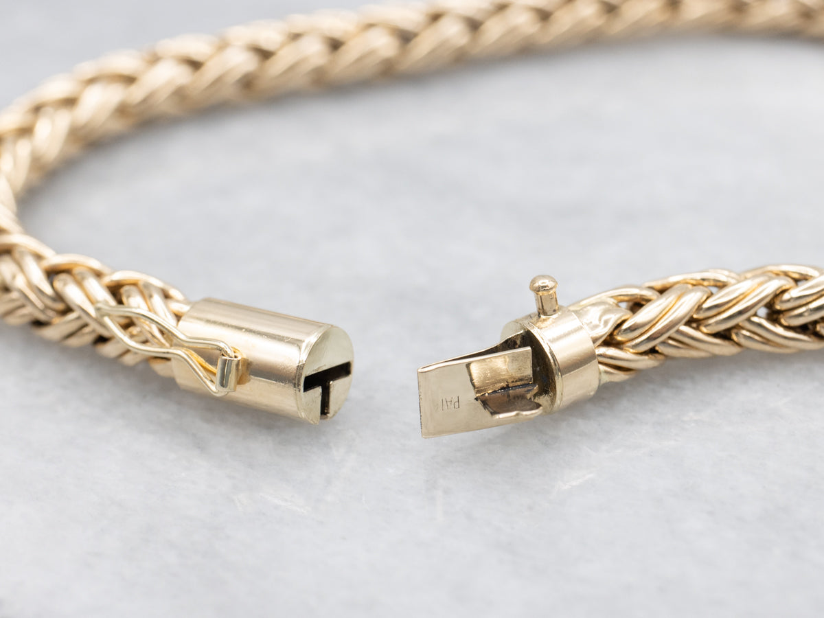 Braided Gold Wheat-Link Bracelet